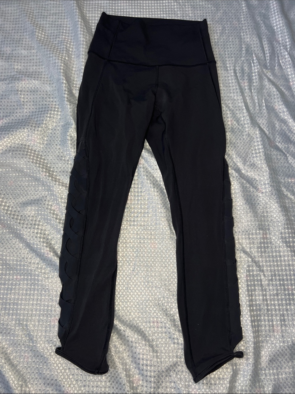 lululemon athletica Black High-Rise Leggings with Side Cutout Detail